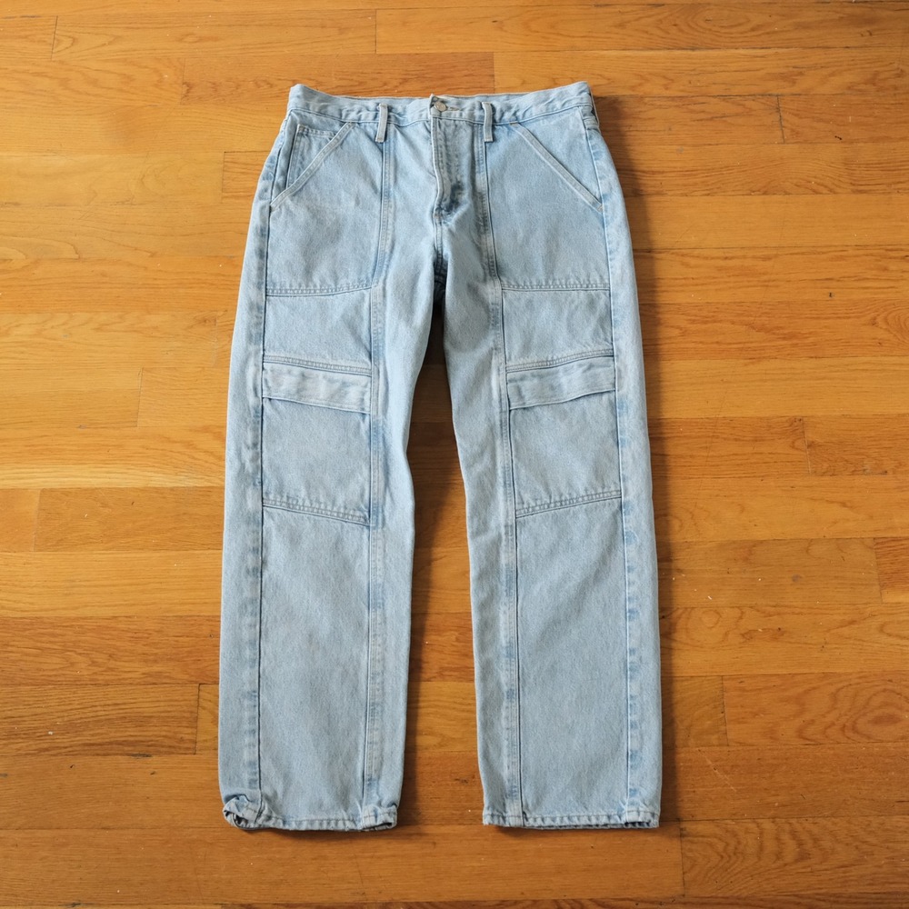 AGOLDE Cooper Cargo Jeans Womens Light Blue Utility Straight Leg 29 A9120-1535
